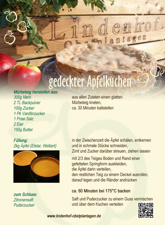 Gedeckter Apfelkuchen