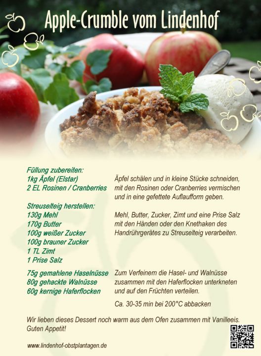 Lieblings-Rezept 2020: Apple Crumble vom Lindenhof