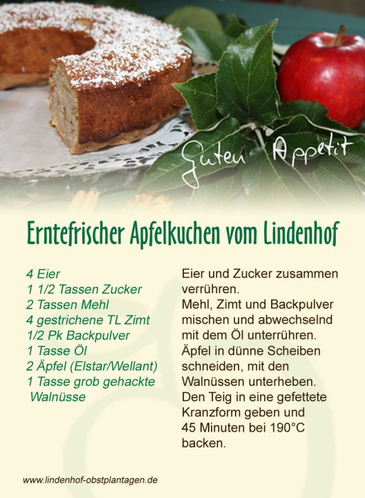 Erntefrischer Apfelkuchen vom Lindenhof